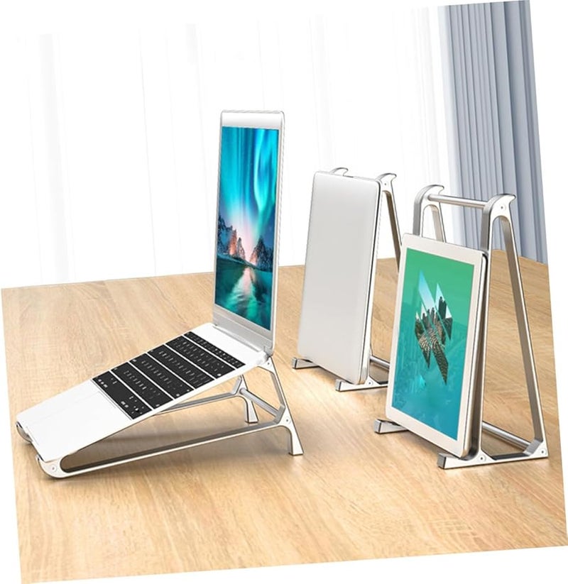 حامل كمبيوتر محمول من سبائك الألومنيوم الفضي، حامل تبريد محمول لجهاز MacBook والكمبيوتر المحمول - Image 5